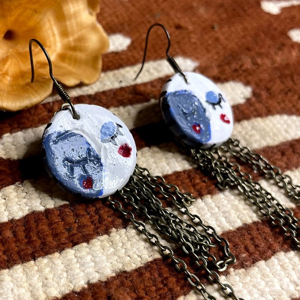 ☽ Moon Twins Dangle Earrings ☽